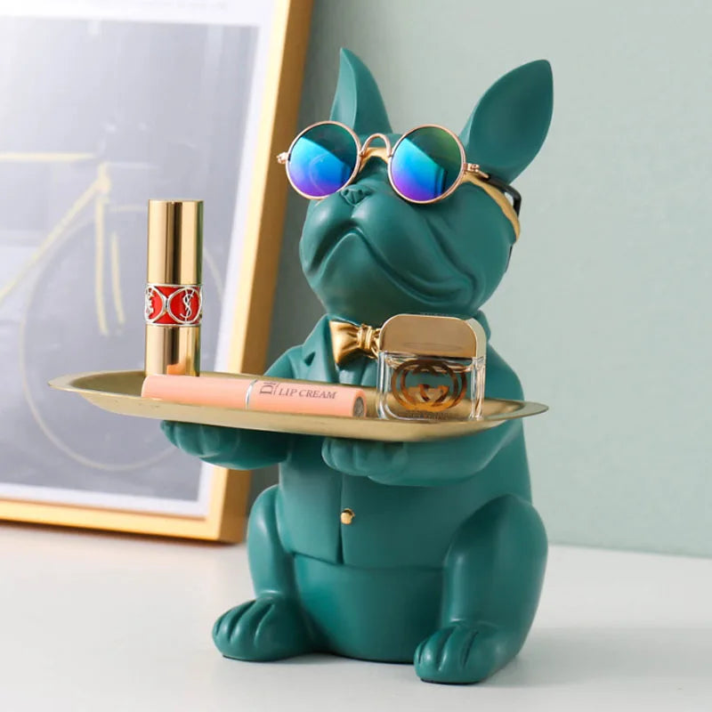 DecorBites™ French Bulldog Figurine Tray Sculpture Coin Bank Home Decor Statue