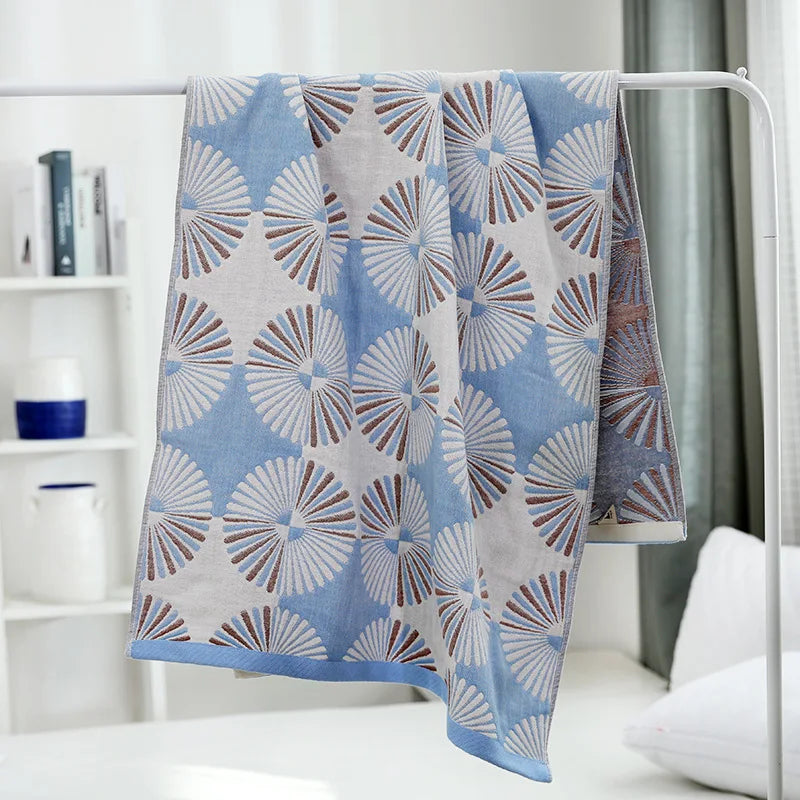DecorBites™ Cotton Gauze Bath Towel Set - High Quality, Unisex, Adults, 70*140 & 35*75