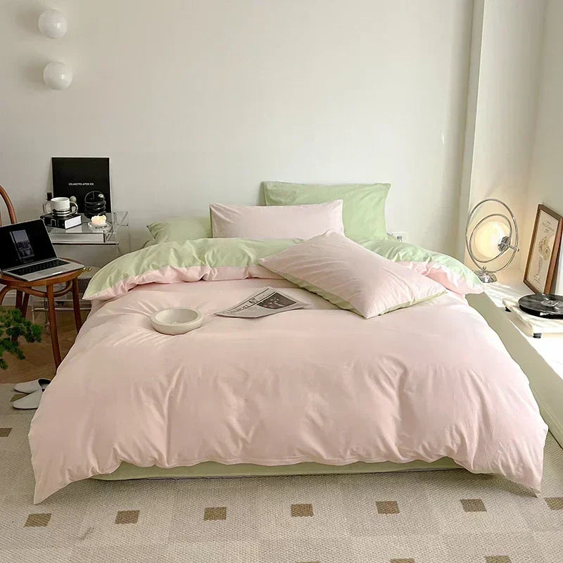 DecorBites™ Cotton Queen Bedding Set: Duvet Cover, Sheets, Quilt Cover, Pillow Covers -Soft & Comfortable