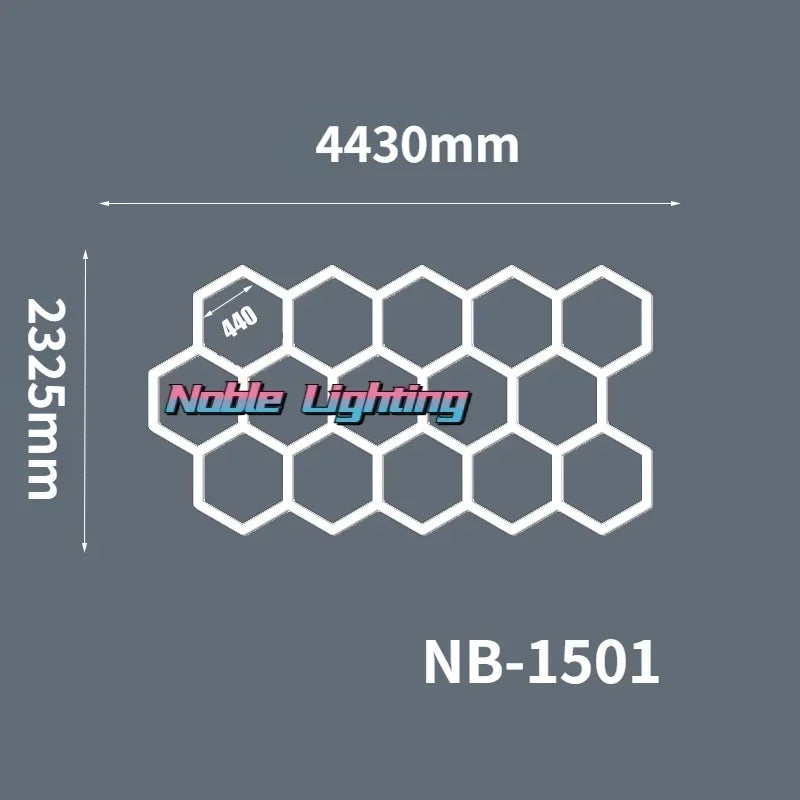 DecorBites™ Hexagon LED Ceiling Light for Barbershop and Garage Hair Salon