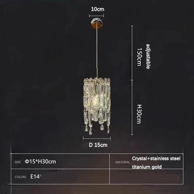 DecorBites™ Crystal Bedhead Pendant Light for Master Bedroom, High-End Restaurant Chandelier