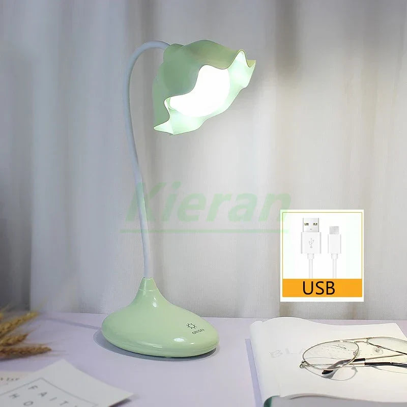 مصباح أرضي لوتس DecorBites™: مصباح مكتب LED حديث لغرفة النوم والدراسة وغرفة المعيشة