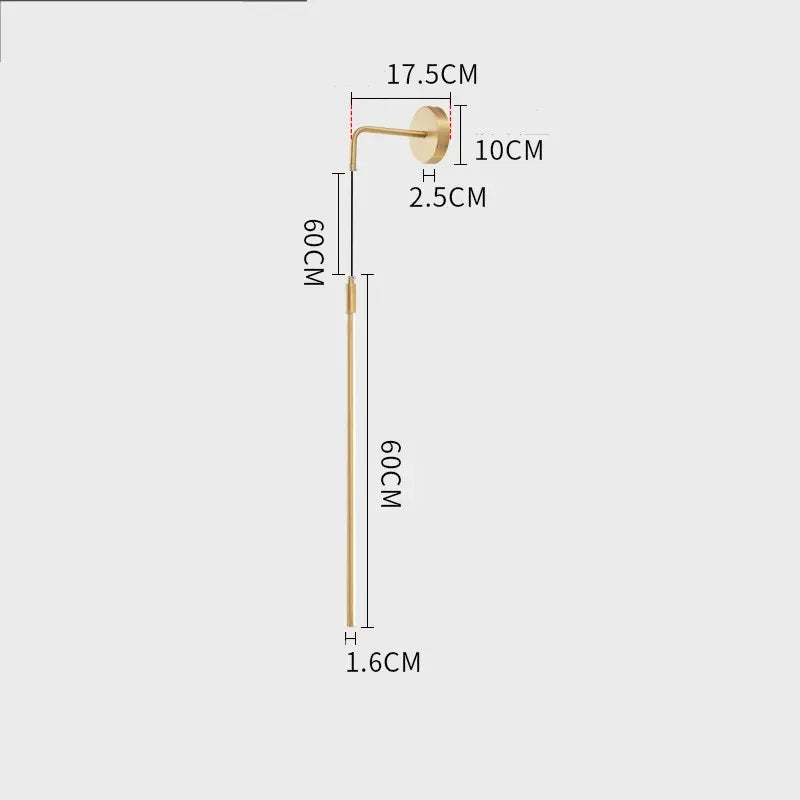 DecorBites™ Copper Wall Lamp: Modern Minimalist Bedroom Stairway Light