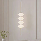 Art Deco White Glass Pendant Light With Gold Metal Wire