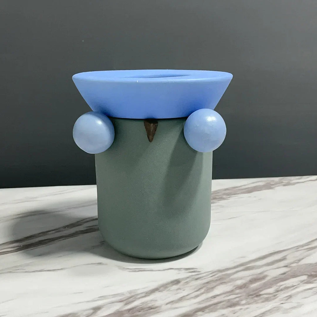 DecorBites™ Geometric Ball Ceramic Vase Hand-made Home Decor