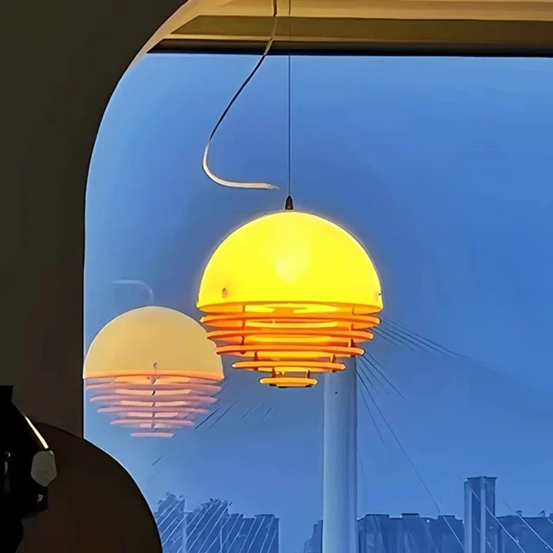 Bauhaus Sunset Orange Acrylic Pendant Light