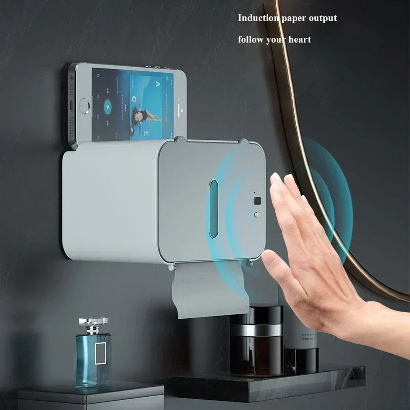 DecorBites™ Induction Toilet Paper Holder Shelf for Bathroom Accessories