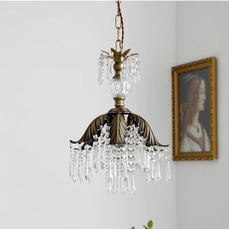 DecorBites™ French Countryside Brass Pendant Light Chandelier for Bedside, Hallway, Wardrobe