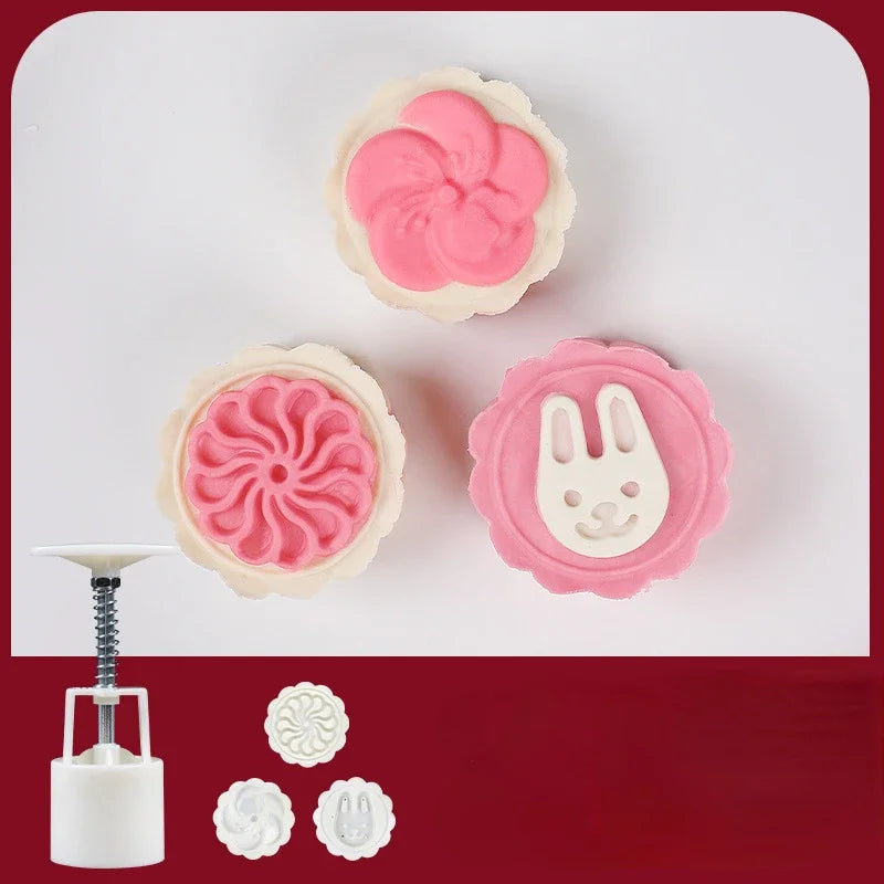 DecorBites™ 3D Cherry Blossom Mooncake Mold for Mid-autumn Festival Baking
