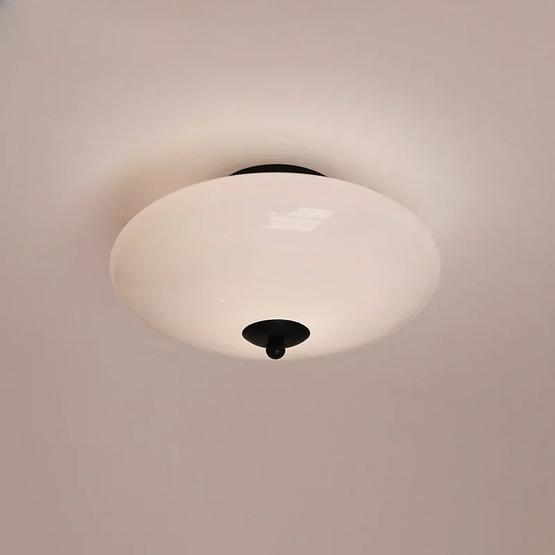 DecorBites™ Cream White Glass Ceiling Lamp | LED Bauhaus Dining Room Decor