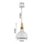 Nordic White Iron Pendant Light With Wood Accent