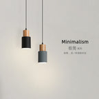 Minimalist Nordic Wood and Metal Single Pendant Light