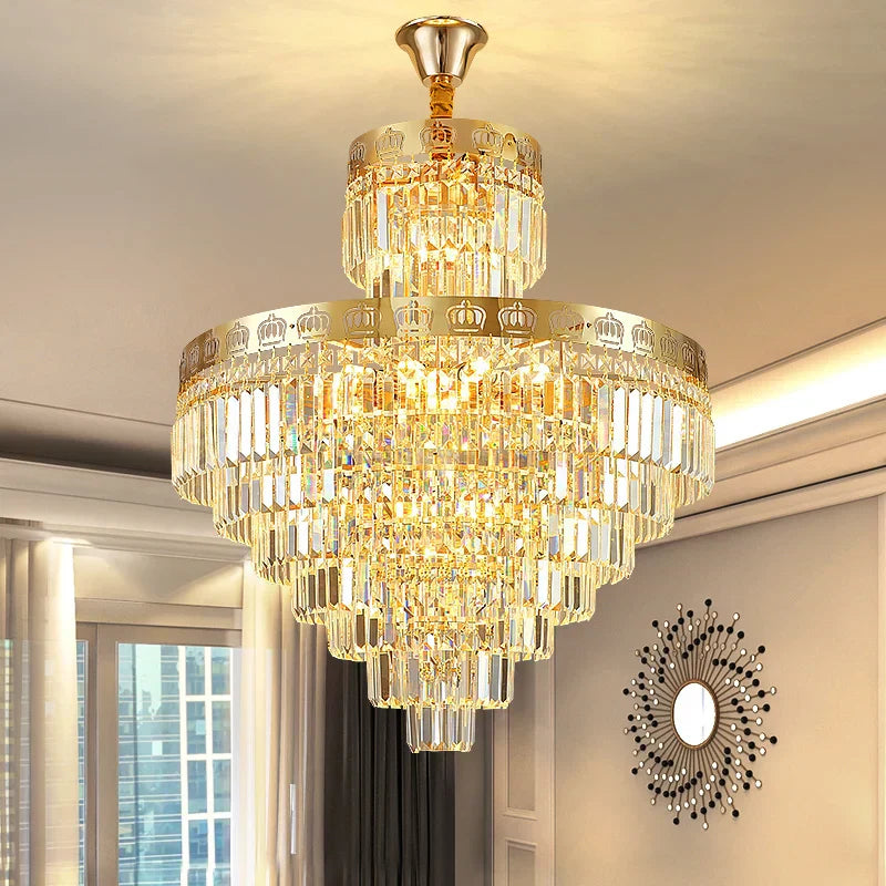 DecorBites™ Crystal Villa Chandelier: Modern, Luxury, and Elegant Spiral Staircase Lighting
