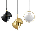 Nordic Art Deco Metal Pendant Light, White Black Gold