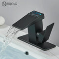 DecorBites™ LED Waterfall Basin Faucet Hot Cold Mixer Tap for Bathroom Deck Installation
