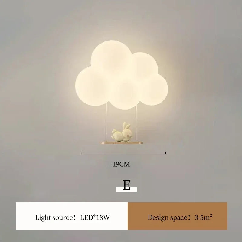 مصابيح حائط LED بتصميم حيوانات لغرف الأطفال من DecorBites™ - تصميم قرد وأرنب وغيمة
