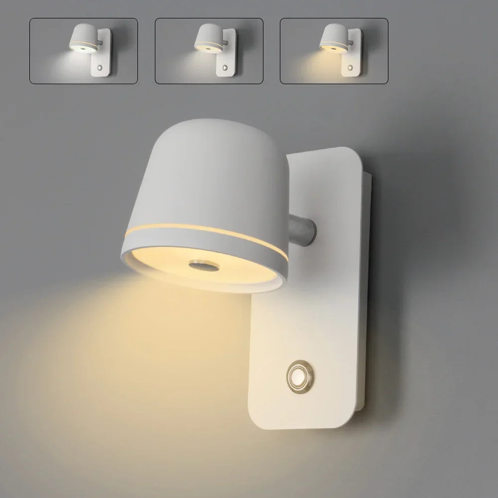 DecorBites™ Dimmable LED Wall Sconce with Adjustable Brightness and 3-CCT Rotation