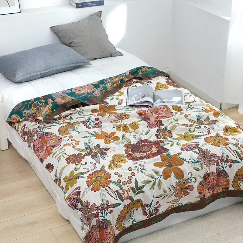 DecorBites™ Cotton Gauze Boho Throw Blanket