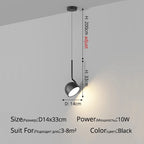Minimalist Black and White Metal LED Pendant Light