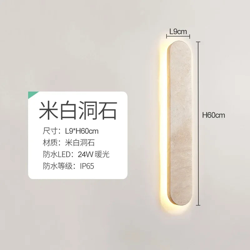 DecorBites™ Courtyard LED Wall Sconce - Modern Natural Stone Outdoor Waterproof Lamp
