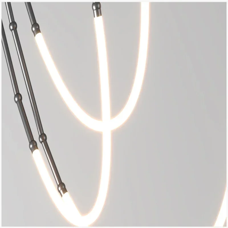 Contemporary Acrylic Line Pendant Light In Brushed Nickel