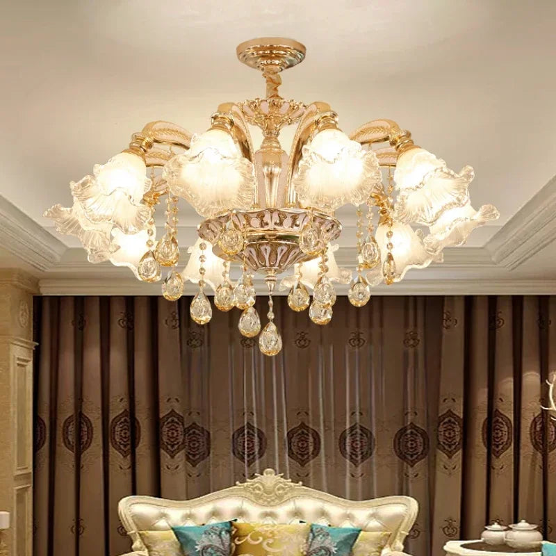 DecorBites™ Crystal Ceiling Chandelier for Modern Luxury Living Room & Hotel Lobby