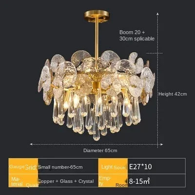 DecorBites™ ثريا لوتس كريستال: إضاءة فاخرة وعصرية للمنزل والمطاعم والفنادق