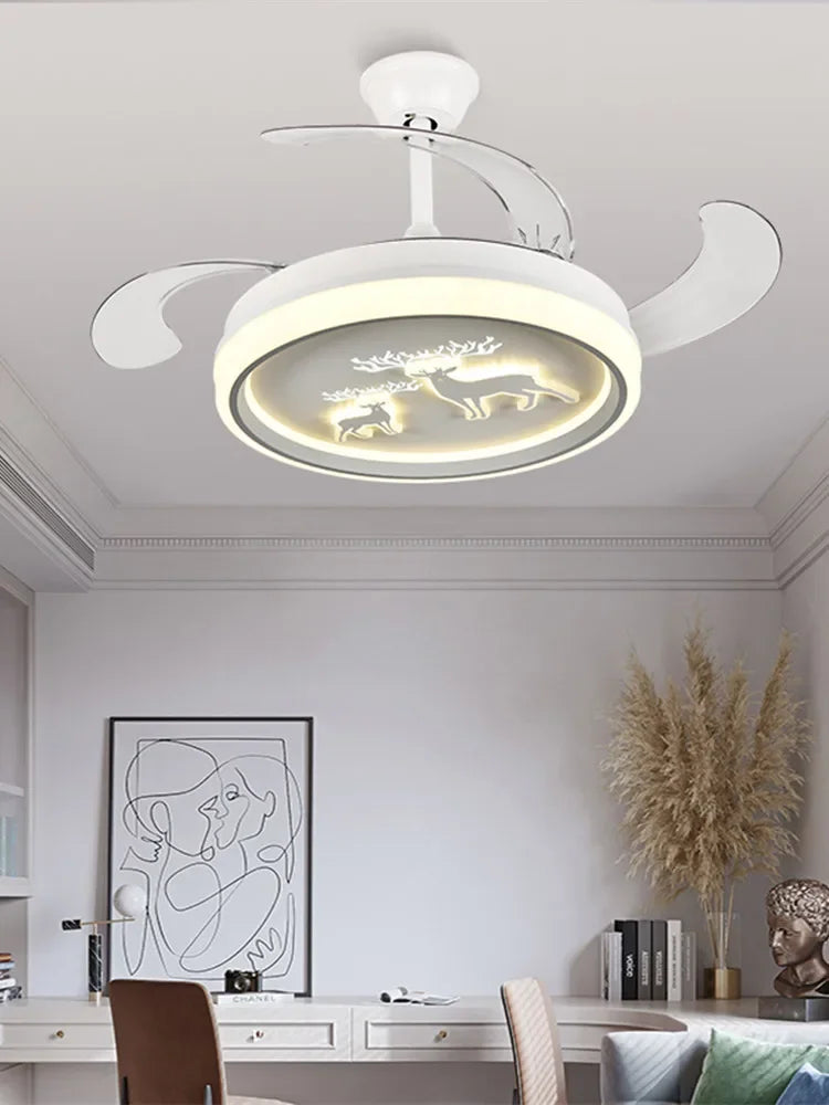 DecorBites™ Bird Nest Ceiling Fan with LED Light Remote Control