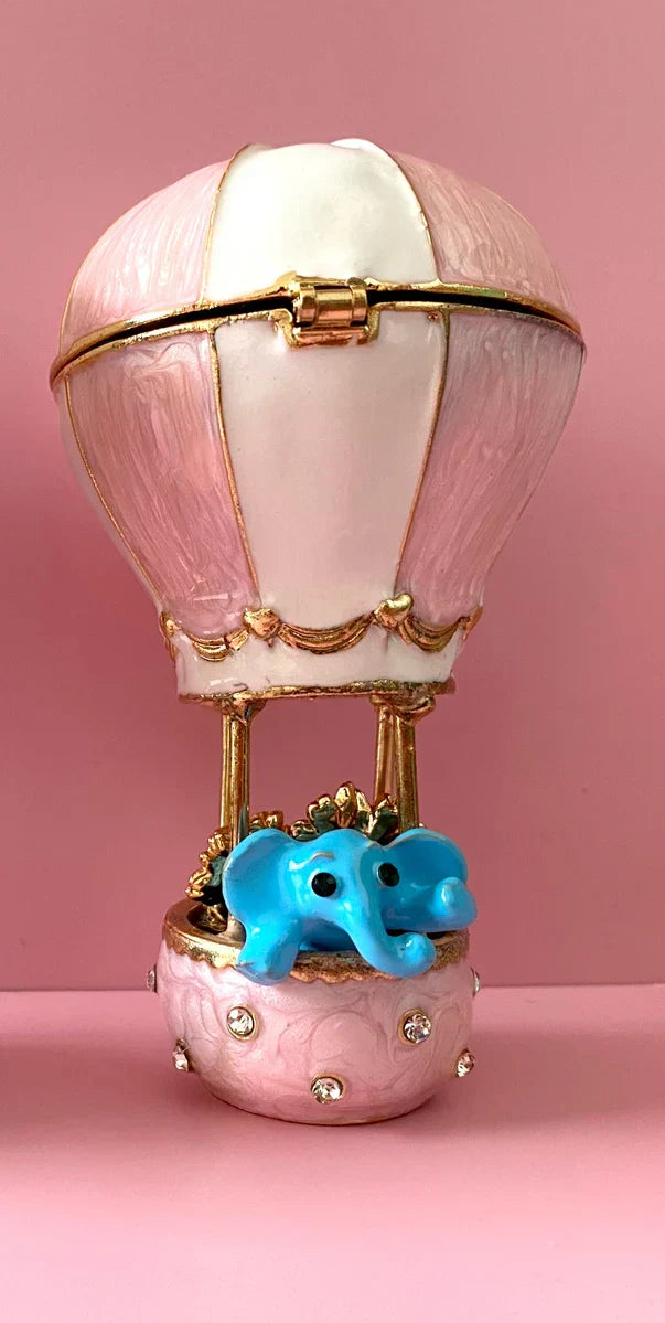 DecorBites™ Crystal Animal Figurines Trinket Box Hand Painted Ring Holder Dresser Decor Wedding Gift