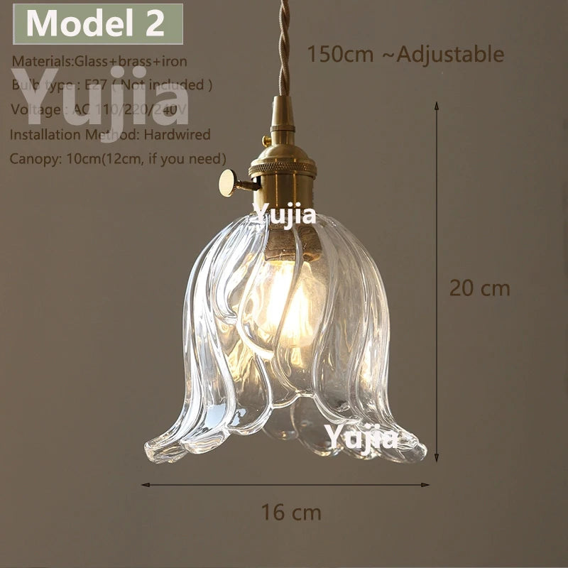 Vintage Green Glass Pendant Light With Brass Details