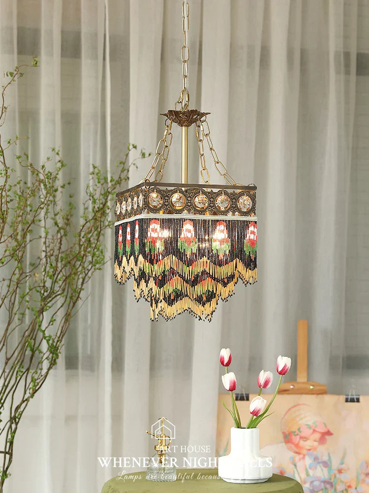 DecorBites™ French Brass Crystal Ceiling Chandelier | Classic European Hanging Lamps
