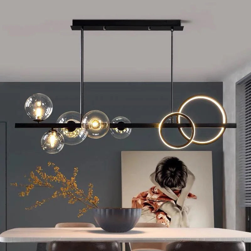 DecorBites™ Glass Bubble LED Chandelier Dining Room Pendant Lighting