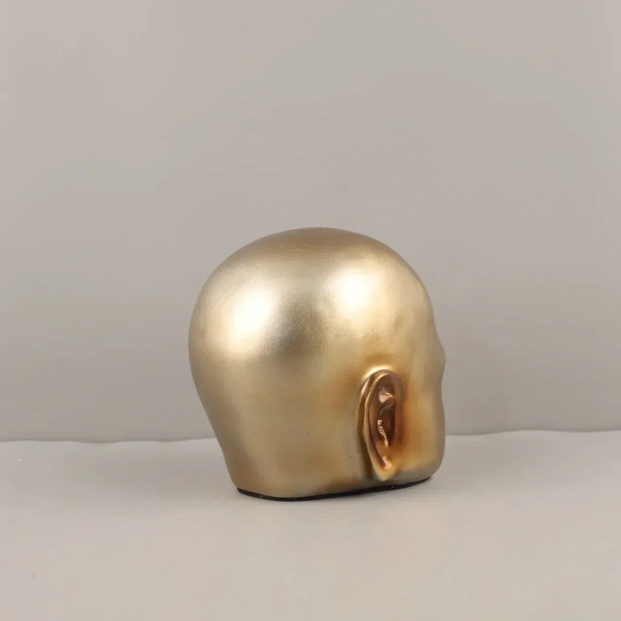 DecorBites™ Golden Head Half Face Resin Sculpture Abstract Portrait Home Decor Figurine