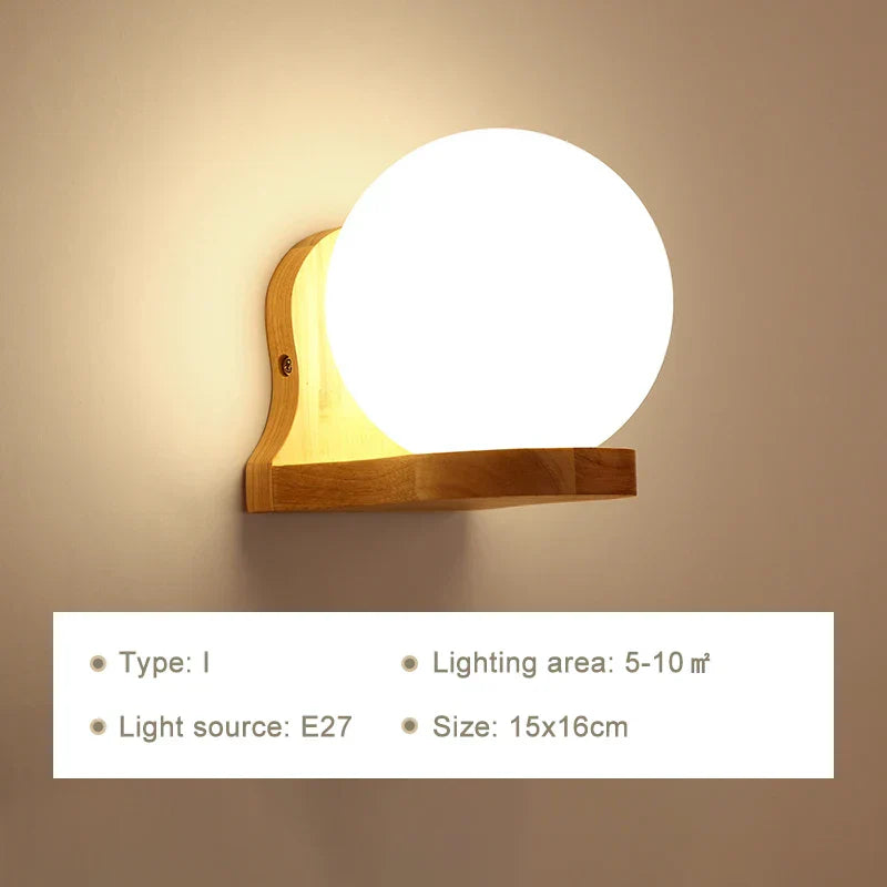DecorBites™ LED Wooden Wall Lamp for Modern Bedroom Decor