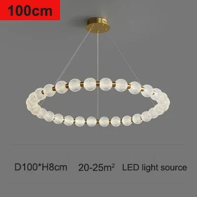 DecorBites™ Glass Ball LED Chandelier Pendant for Living Room & Bedroom