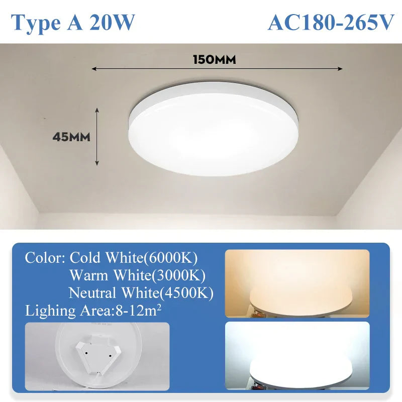 مصباح لوح الثريا السقفية LED من DecorBites™ لإضاءة ديكور المنزل