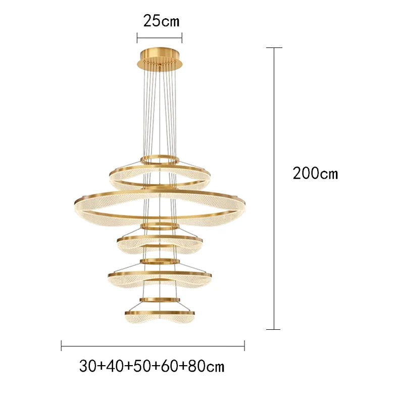 Modern Sculptural Ring Pendant Light Chandelier