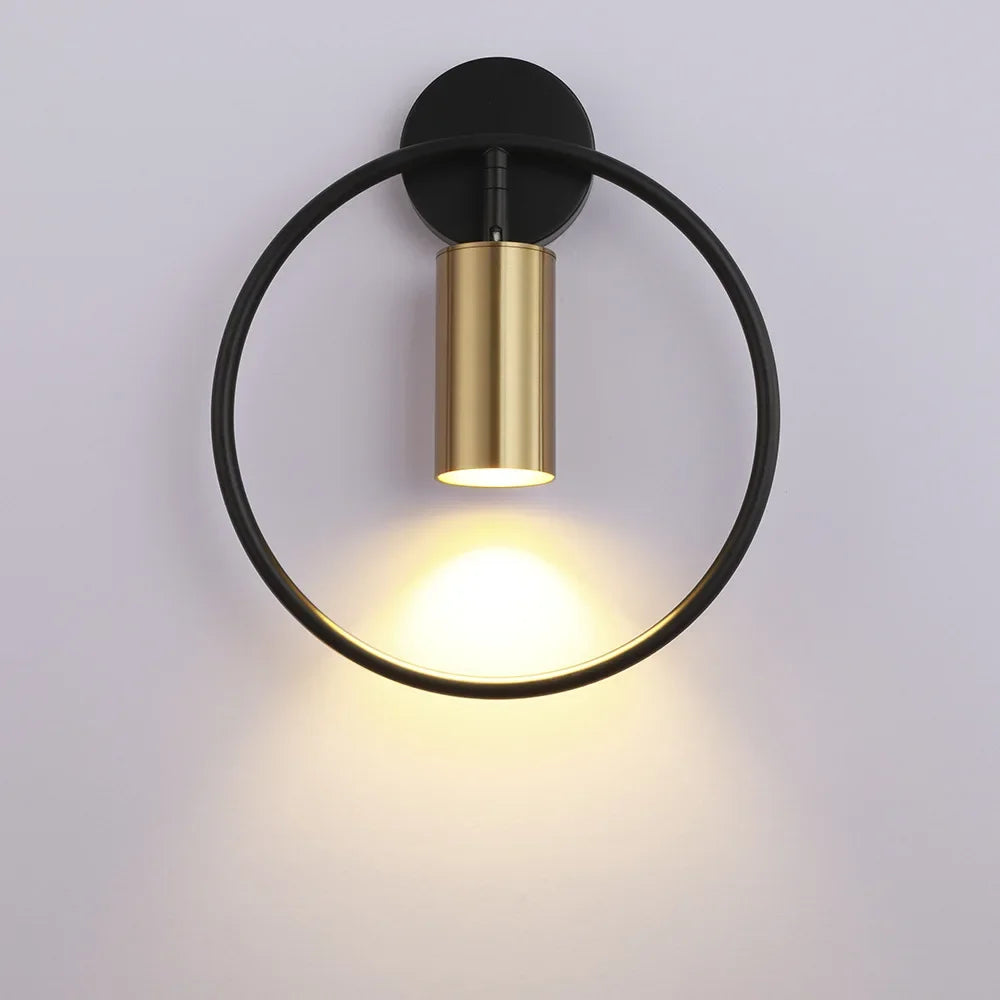DecorBites™ Adjustable LED Brass Gold Ring Wall Sconce Light for Home Hotel Bar