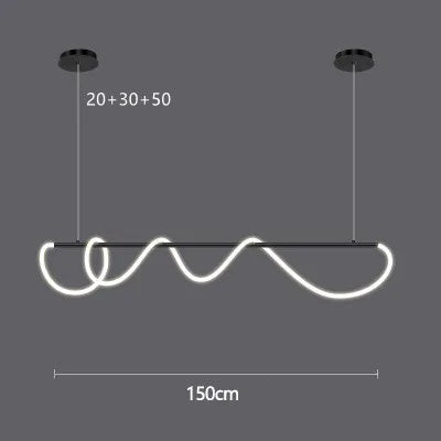 ثريا ديكور بايتس™ LED ذات الخرطوم الطويل لغرفة الطعام والمطبخ والبار، مصباح متدلي