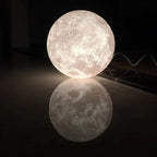 3D-Printed Moon Pendant Light in White Polymer