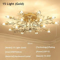 DecorBites™ Crystal Ceiling Chandelier LED Light Fixture for Living Room Bedroom Kitchen