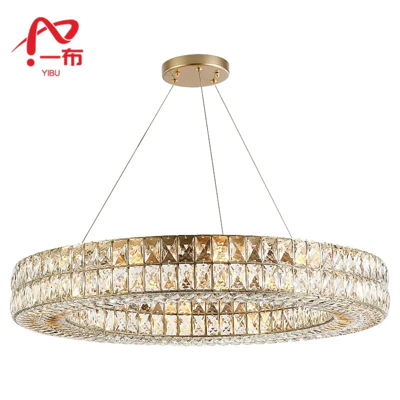 DecorBites™ Crystal Circle Pendant Chandelier - Luxury Lighting for Interior Decoration