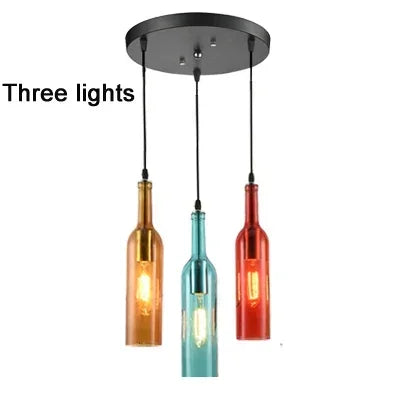 Nordic Glass Beer Bottle Pendant Light