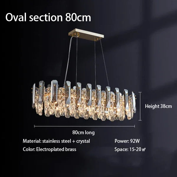 DecorBites™ Crystal LED Chandelier: Modern Luxury Room Decor Pendant Light for Home, Bedroom, Restaurant & Ceiling
