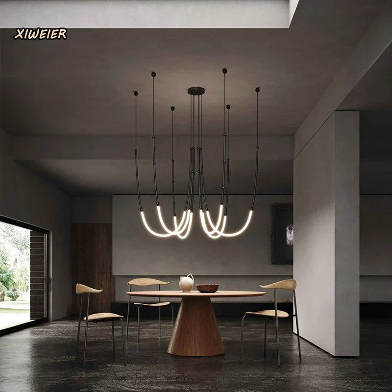 ثريا DecorBites™ Linear Creative: إضاءة عصرية بتصميم شمالي إيطالي لغرفة المعيشة واللوبي