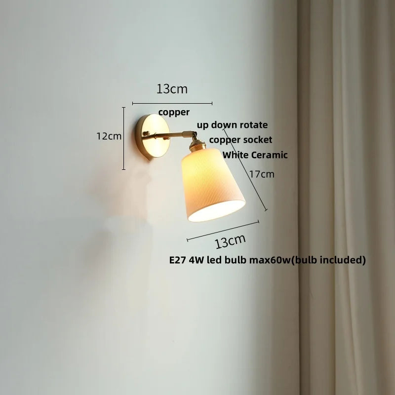 DecorBites™ Ceramic LED Wall Lights with Pull Chain Switch for Bathroom Mirror