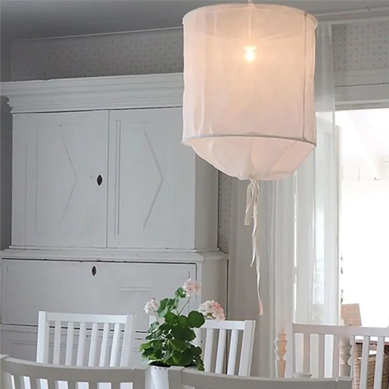 مصباح متدلي من الكتان من DecorBites™: ثريا قماشية بوهيمية أنيقة للمنزل والمطعم والفندق
