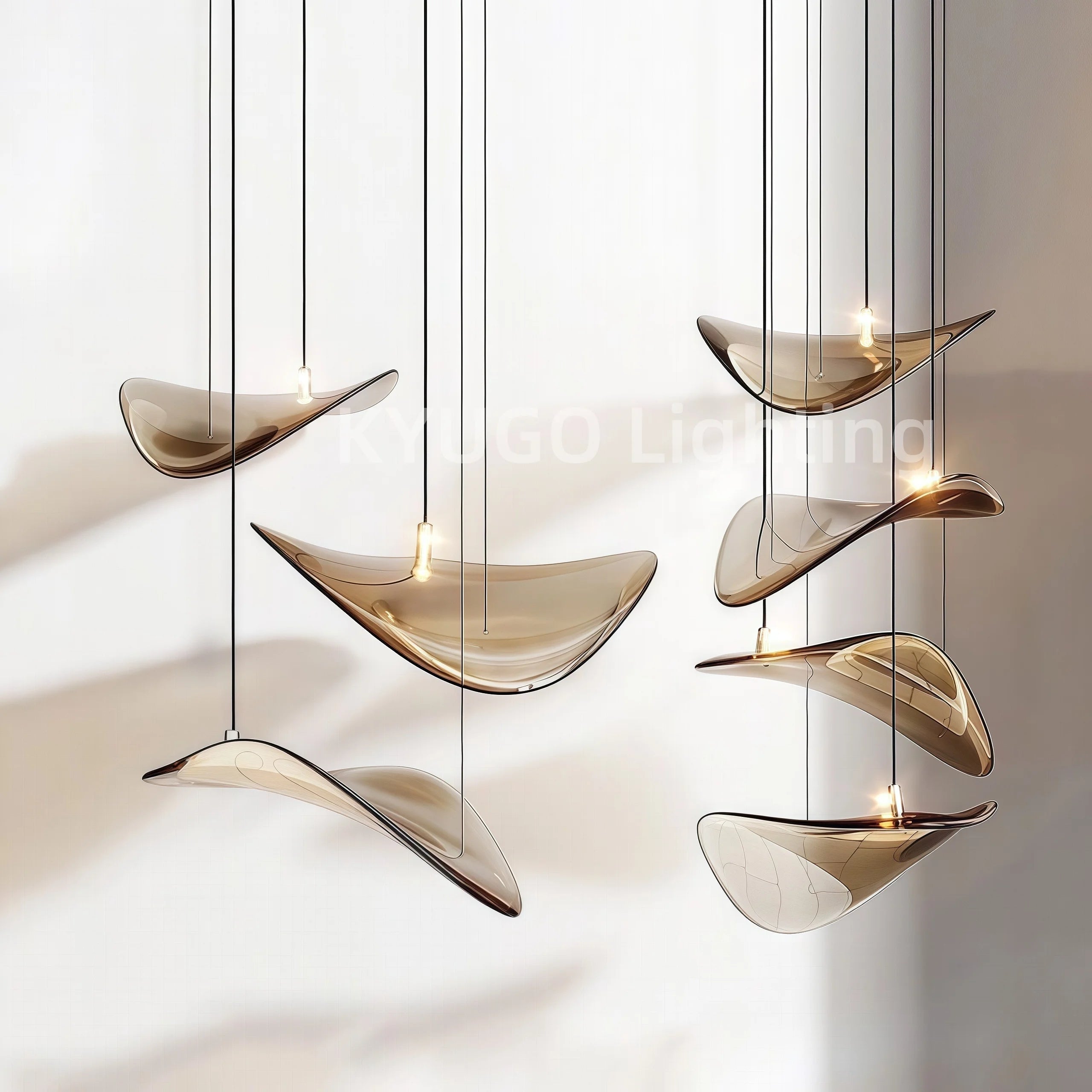 Nordic Lotus Leaf Art Glass Pendant Light