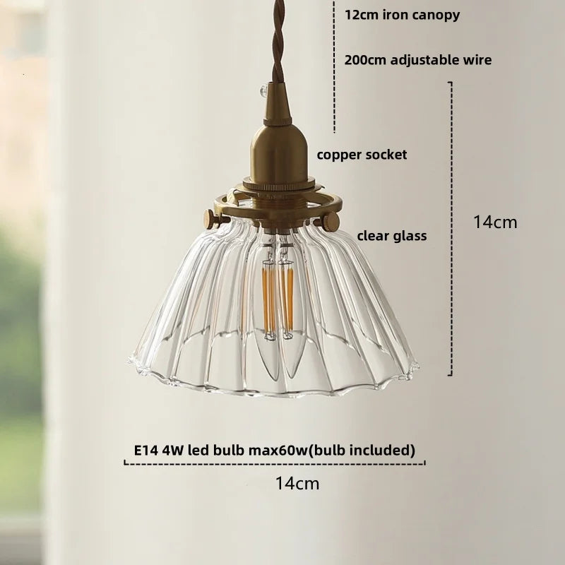 DecorBites™ Amber Glass Ball LED Pendant Light, Modern Nordic Hanging Lamp for Home Decor