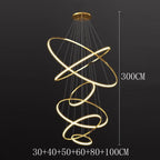 Modern Black Gold Aluminum Staircase Pendant Light